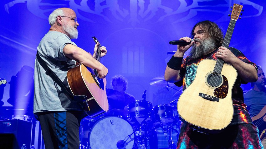 Kyle Gass (L) and Jack Black of Tenacious D perform