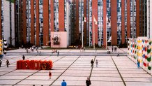 Picture taken in October 1968 of the Olympic Village during the Mexico 1968 Olympic Games in Mexico City.