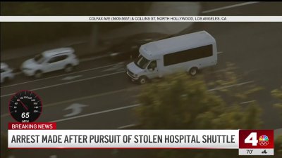 Arrest made after pursuit of stolen hospital van in the San Fernando Valley