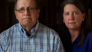 William Bortz, left, stands alongside his daughter, Ave Williams