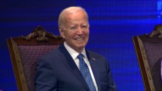 President Joe Biden smiled as he attends a church service in Philadelphia at the Mt. Airy Church of God in Christ, on Sunday, July 7, 2024.