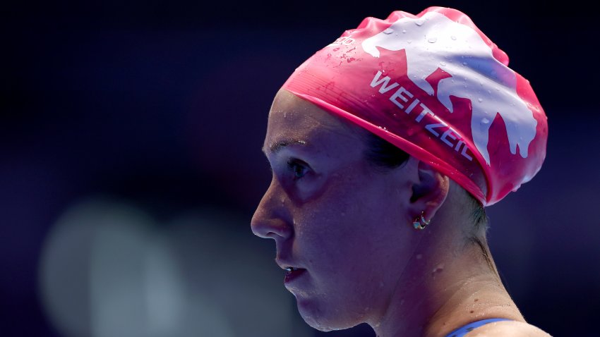 INDIANAPOLIS, INDIANA – JUNE 22: Abbey Weitzeil of the United States competes in the Women’s 50m freestyle semifinal on Day Eight of the 2024 U.S. Olympic Team Swimming Trials at Lucas Oil Stadium on June 22, 2024 in Indianapolis, Indiana. (Photo by Sarah Stier/Getty Images)