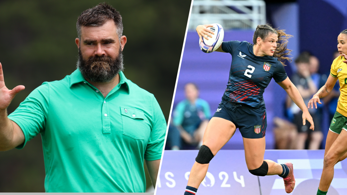 Jason Kelce recruited by rugby star Ilona Maher as the US Olympic women