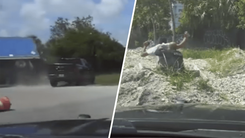 New dashcam video shows a wild police chase in Miami-Dade that ended in a crash that sent a box truck onto its side and left a suspect facing charges.