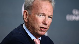 Eric Schmidt, former CEO and Chairman, Google, speaks during the Milken Institute Global Conference in Beverly Hills, California on May 2, 2023.