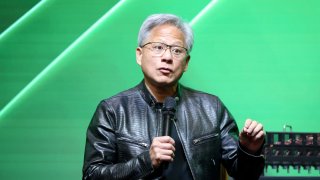 Nvidia CEO Jensen Huang speaks during Computex 2024 in Taipei on June 4, 2024. 