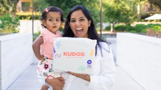 Kudos diapers founder Amrita Saigal with her daughter