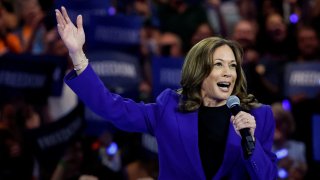 U.S. Vice President and Democratic presidential candidate Kamala Harris speaks at a campaign rally in Milwaukee, Wisconsin, U.S. August 20, 2024. 