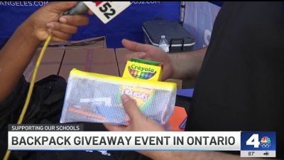 NBCUniversal's Support Our School campaign hands out backpacks in Ontario