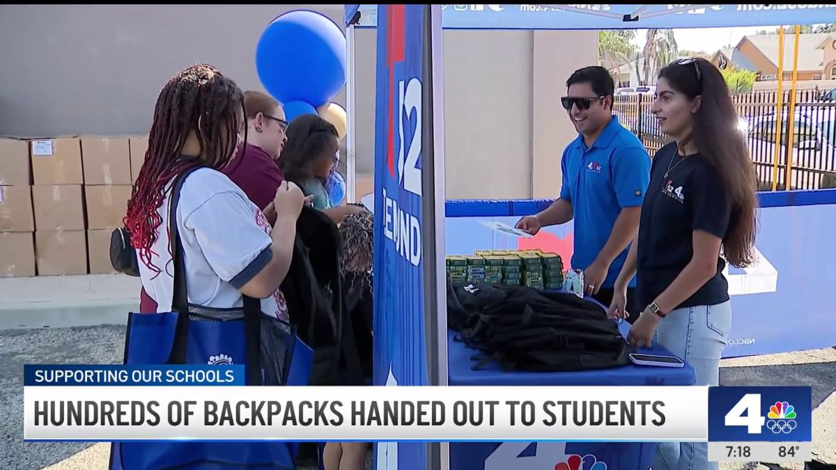 Hundreds of backpacks handed out to students in Riverside – NBC Los Angeles