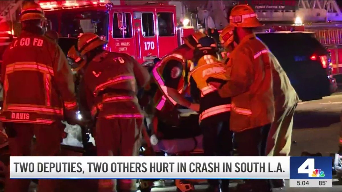 Two deputies, two others injured after crash in South LA – NBC Los Angeles