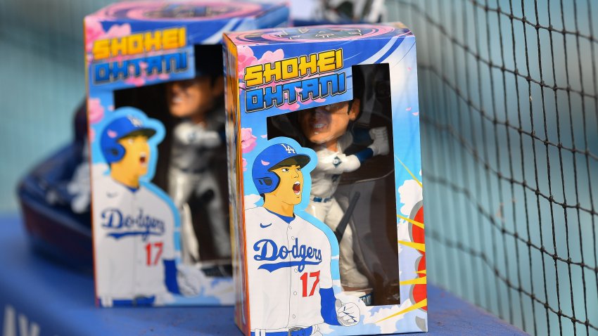 LOS ANGELES, CA – MAY 16: The Los Angeles Dodgers designated hitter Shohei Ohtani bobblehead giveaway before the MLB game between the Cincinnati Reds and the Los Angeles Dodgers on May 16, 2024 at Dodger Stadium in Los Angeles, CA. (Photo by Brian Rothmuller/Icon Sportswire via Getty Images)