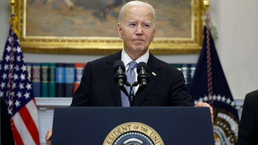 File.  President Joe Biden delivers remarks on the assassination attempt on Republican presidential candidate former President Donald Trump at the White House on July 14, 2024 in Washington, DC. A shooter opened fire injuring former President Trump, killing one audience member and injuring others during a campaign event in Butler, Pennsylvania on July 13.