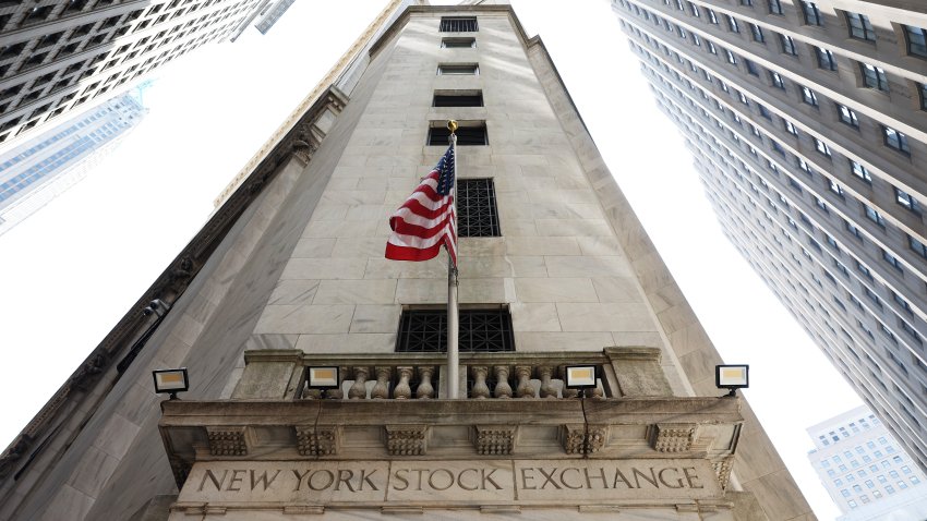 The New York Stock Exchange is seen during afternoon trading on August 05, 2024