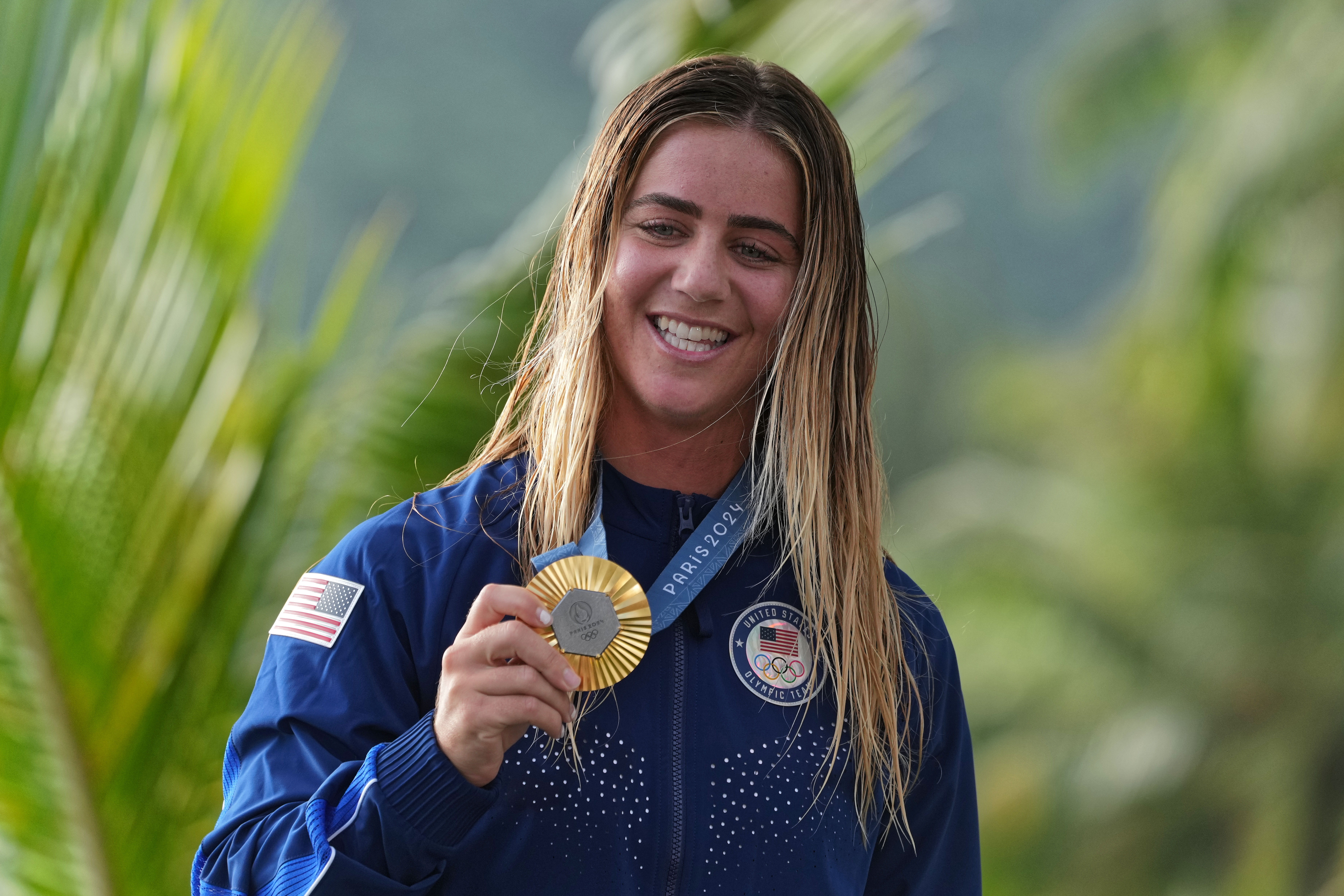 Surfer Caroline Marks, of San Clemente, won gold in surfing at the 2024 Olympics.