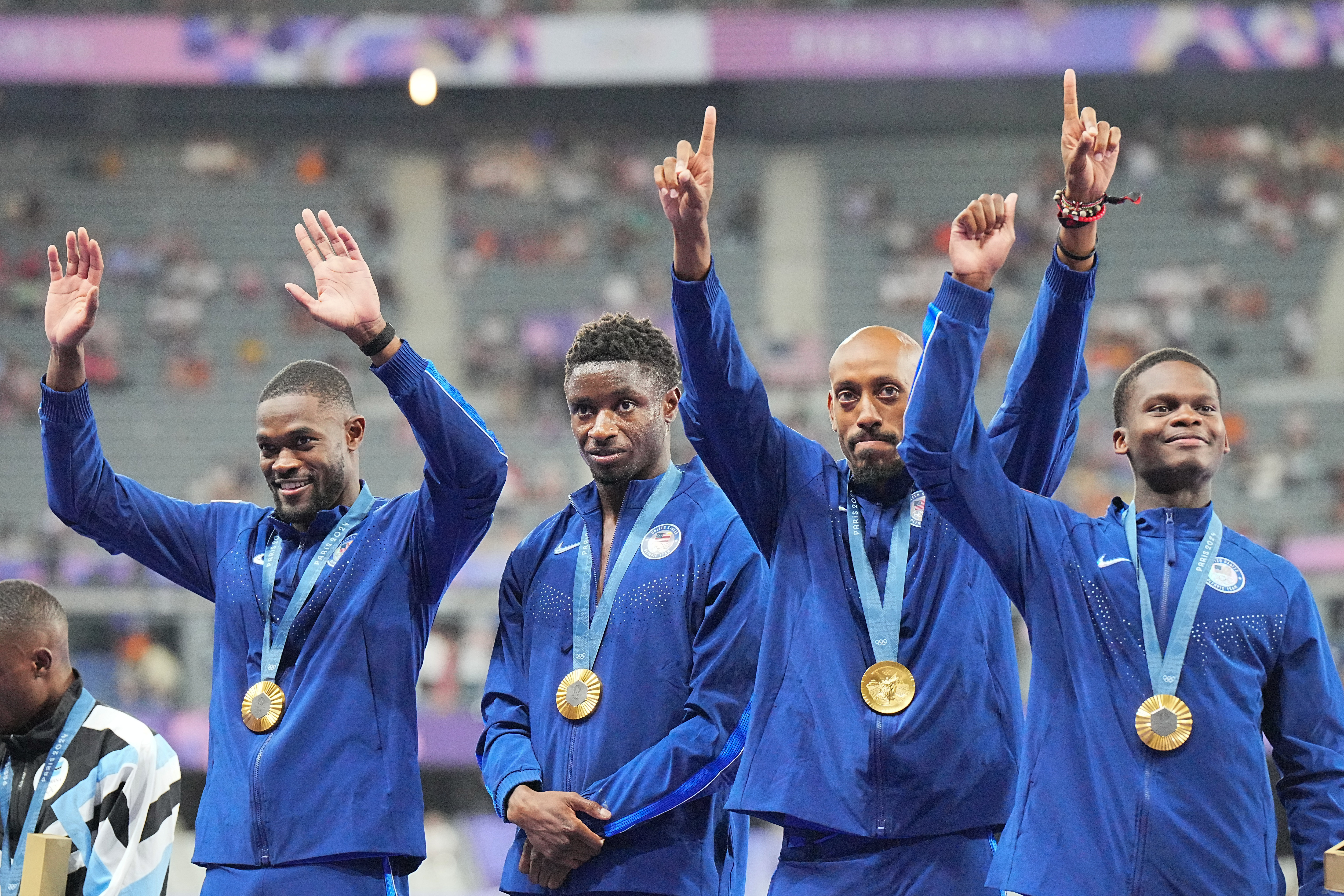 UCLA and USC alum Rai Benajamin anchored the men's 4x400m relay team to a gold medal at the Paris Olympics.