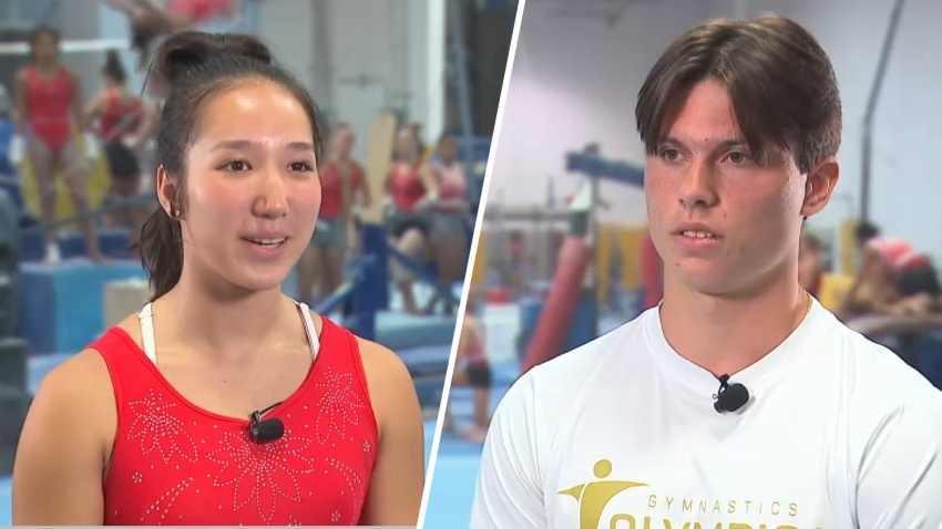 Left: Chloe Cho. Right: Wyatt Reynolds. Both gymnasts, who train in Santa Clarita, speak with NBC4 about their ambitions to represent Team USA at the Los Angeles Olympics in 2028.