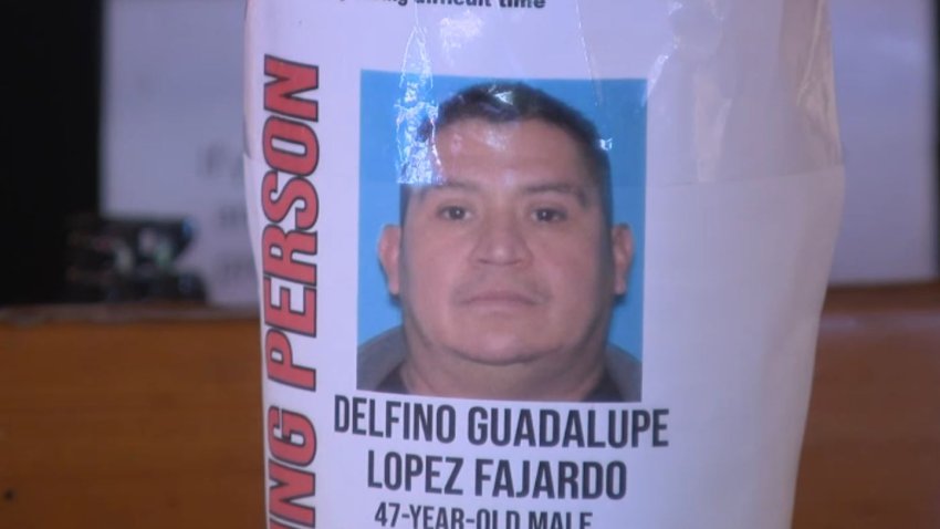 Delfino Guadalupe Lopez-Fajardo is pictured of a missing person flyer.