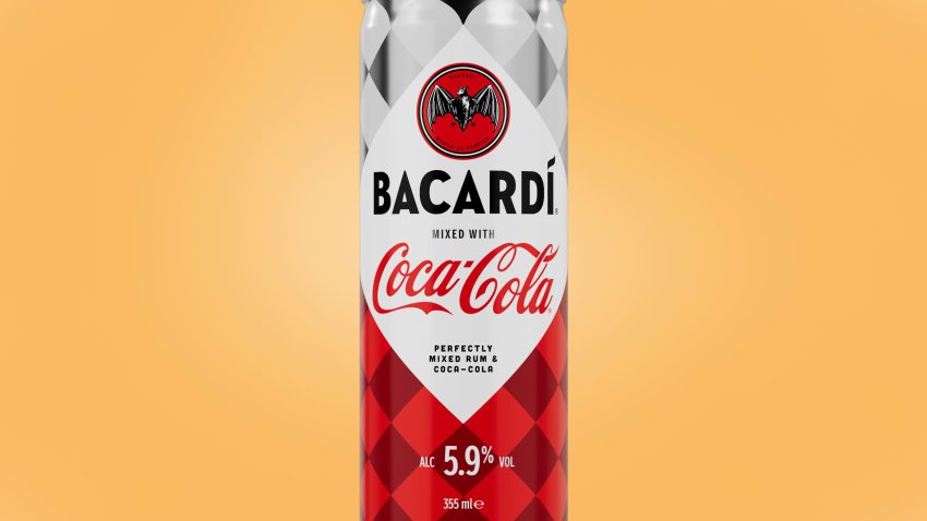 Coca-Cola and Bacardi canned beverage.