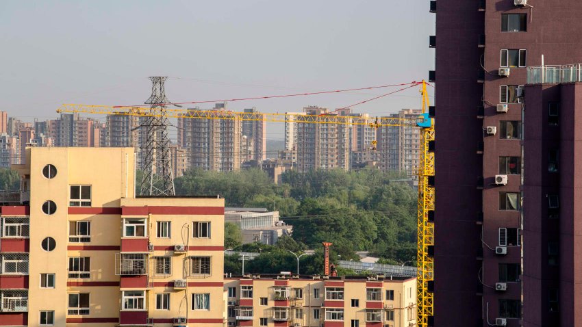 BEIJING, CHINA – 2017/05/31: A overlooking view of residential buildings in Tongzhou District. 