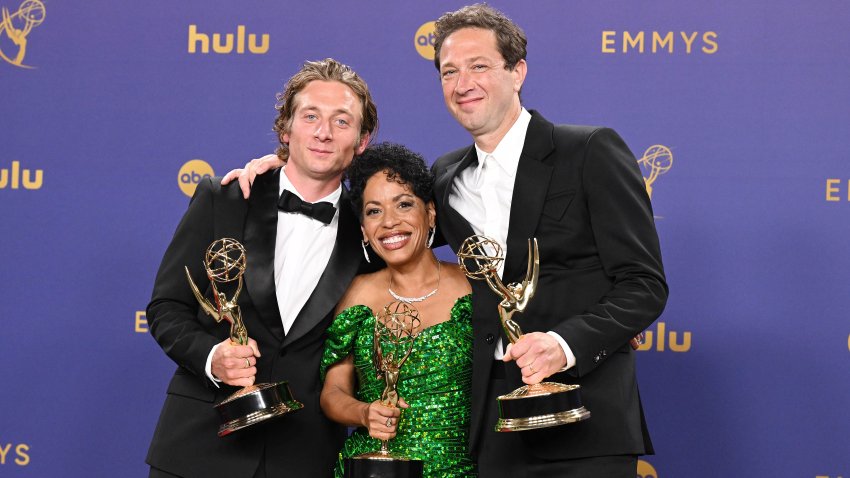 Jeremy Allen White, Liza Colón-Zayas and Ebon Moss-Bachrach at the 76th Primetime Emmy Awards