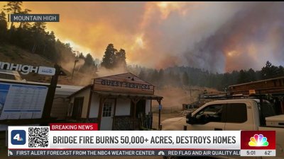 Bridge Fire burns over 50,000 acres in LA and San Bernardino counties