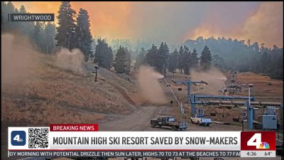 Snow-makers help save Mountain High ski resort near Bridge Fire