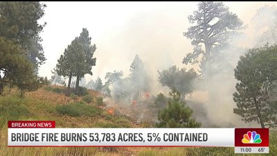 Fire crews optimistic on containment progress for Bridge Fire