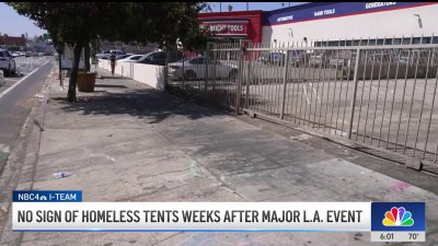 No signs of homeless tents weeks after major Los Angeles events