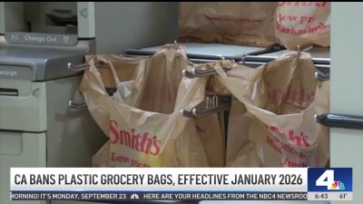 California bans plastic grocery bags, effective Jan. 2026