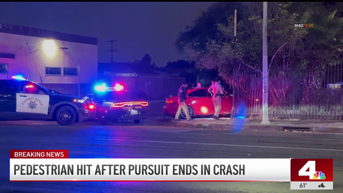 Pedestrian hit by car during police pursuit – NBC Los Angeles