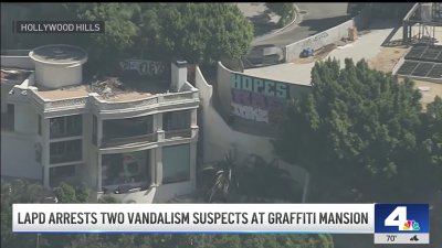 LAPD arrests two vandalism suspects at Hollywood Hills graffiti mansion