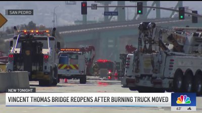 Vincent Thomas Bridge reopens after burning truck is moved