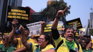 Demonstrators take part in a protest