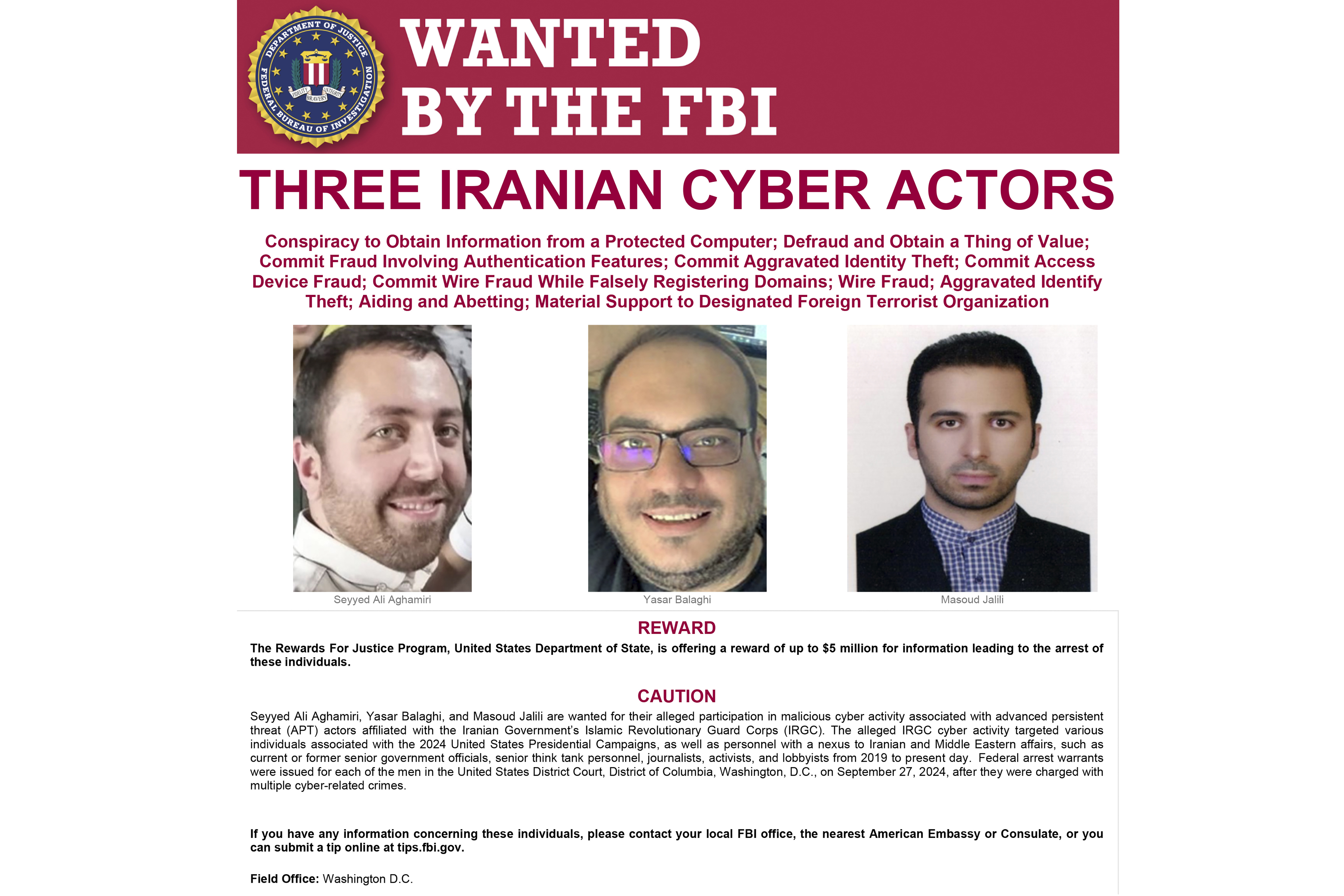 Iranian operatives charged with hacking Trump’s presidential campaign