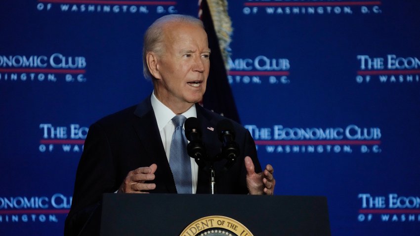 President Joe Biden speaks during an Economic Club of Washington event in Washington, DC, US, on Thursday, Sept. 19, 2024.