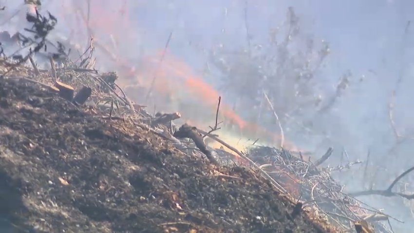 The Line Fire in the San Bernardino National Forest continues to burn, as seen on Monday, Sept. 30, 2024.