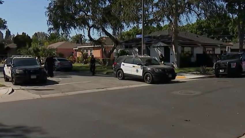 The scene of a standoff Monday Sept. 16, 2024 in Long Beach.