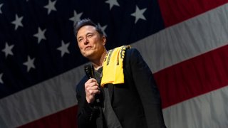 SpaceX and Tesla founder Elon Musk speaks at a town hall with Republican candidate U.S. Senate Dave McCormick at the Roxain Theater on October 20, 2024 in Pittsburgh, Pennsylvania. 