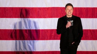 Tesla and SpaceX CEO Elon Musk speaks during a town hall event hosted by America PAC in support of former US President and Republican presidential candidate Donald Trump at the Greater Philadelphia Expo Center in Oaks, Pennsylvania, on October 18, 2024. 