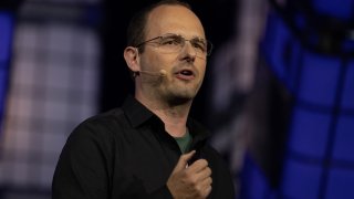 GitHub CEO Thomas Dohmke speaks at the Collision conference in Toronto on June 27, 2023.