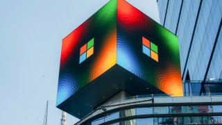 Microsoft Corp. signage in New York, US, on Friday, Oct. 25, 2024. Microsoft Corp. is scheduled to release earnings figures on October 30. 