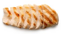 Partially sliced grilled chicken breast