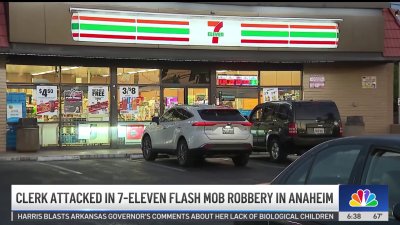 Clerk attacked in 7-Eleven flash mob robbery in Anaheim