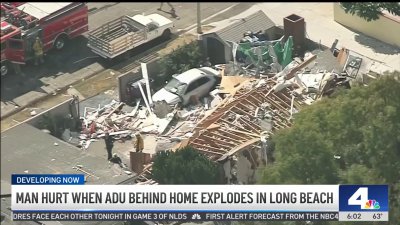 Man hurt when ADU behind home explodes in Long Beach