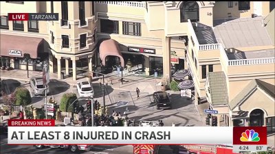 At least 8 injured after car slams into Tarzana strip mall