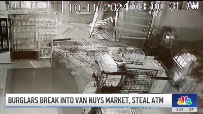 Van Nuys market damaged as burglars break in and steal ATM