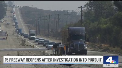 15 Freeway reopens after car chase ends in shooting near Cajon Pass