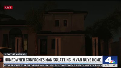 Homeowner confronts squatter in his Van Nuys house