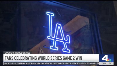 Dodger fans celebrate Game 2 victory